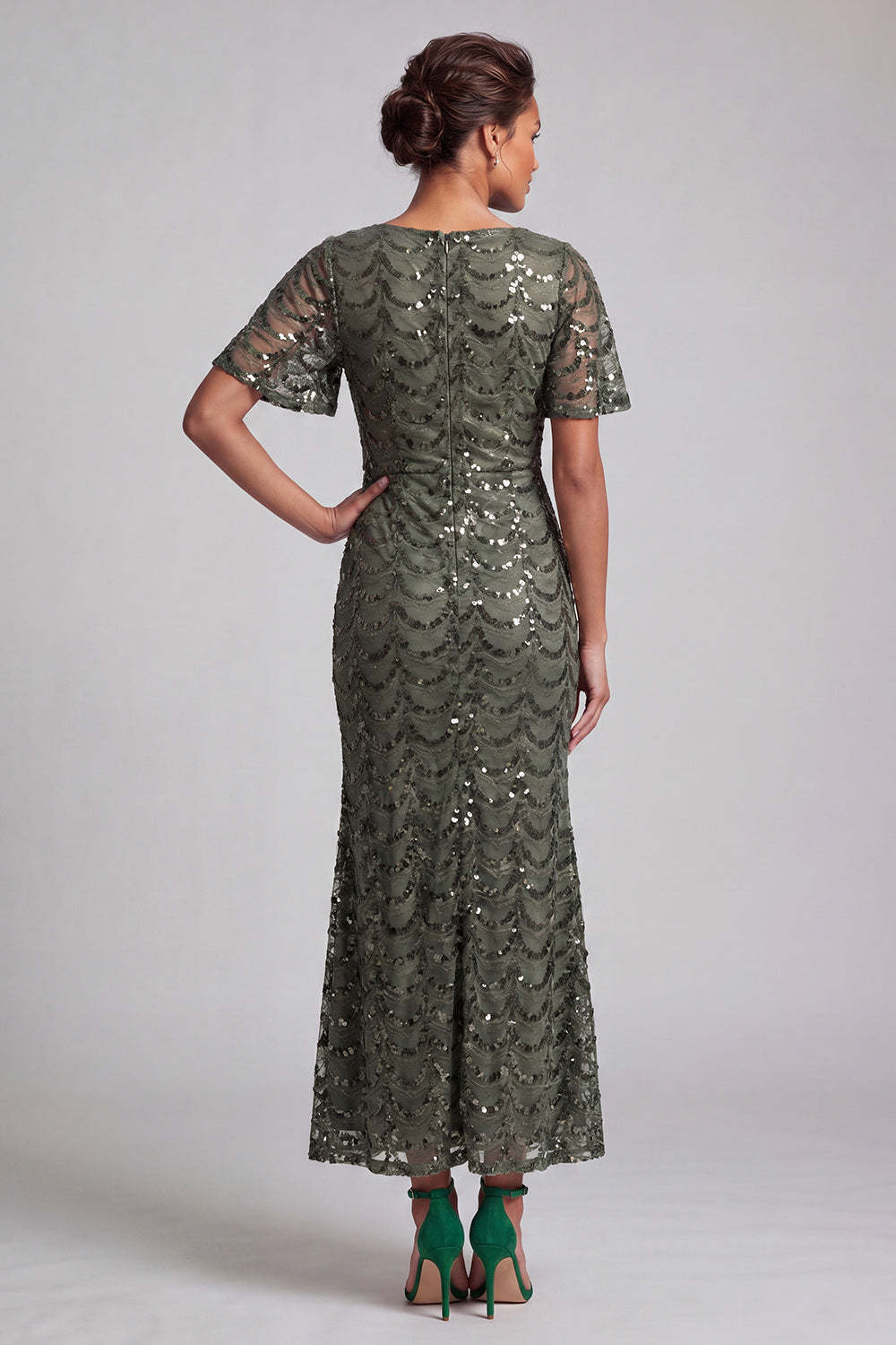 Chocolate Mermaid Sweetheart Sequined Long Mother of the Bride Dress