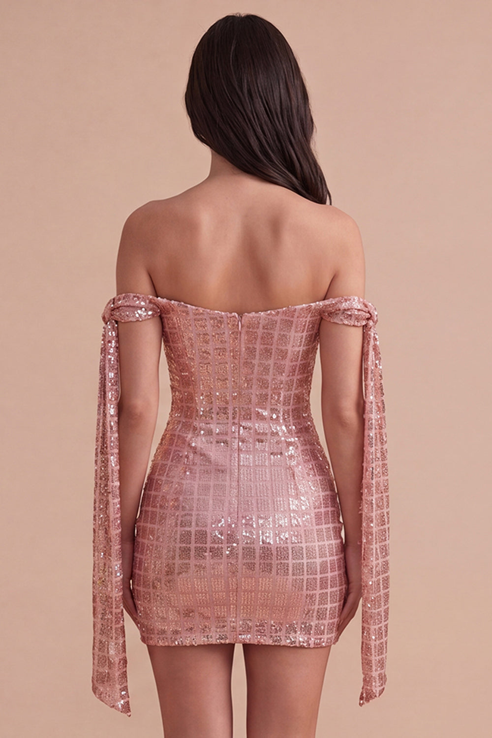 Sparkly Sequin Champagne Corset Short Homecoming Dress