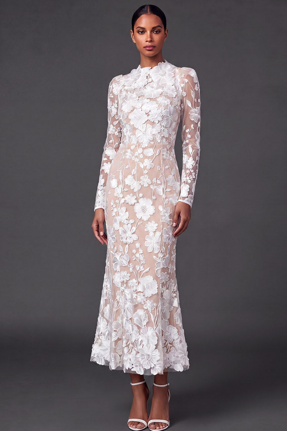 long sleeve reception dress for bride Long sleeve wedding dress beach | Modern reception dress