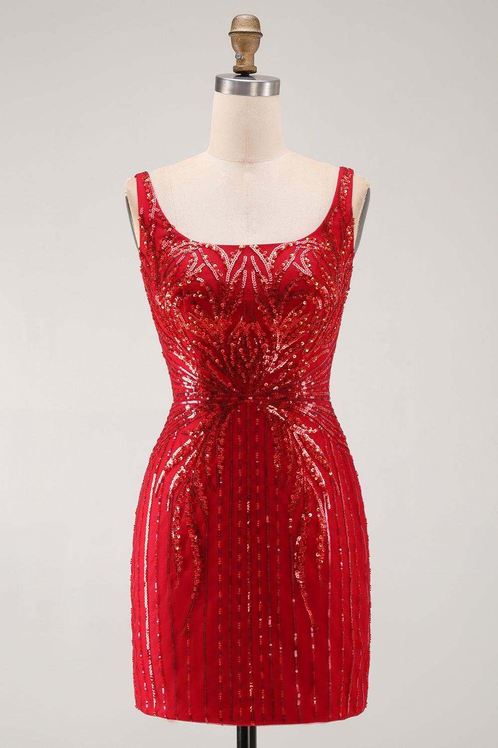 Burgundy Sparkly Sequins Bodycon Thick Straps Short Homecoming Dress
