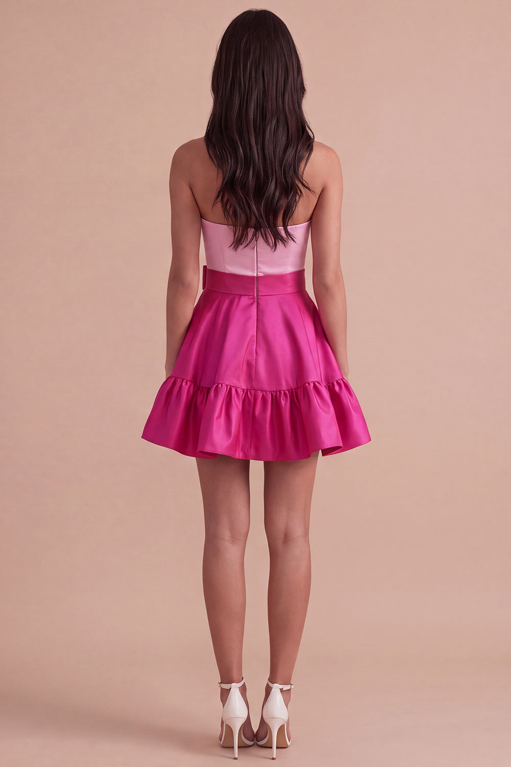 Navy Purple Satin Sweetheart Short Homecoming Dress with Bow