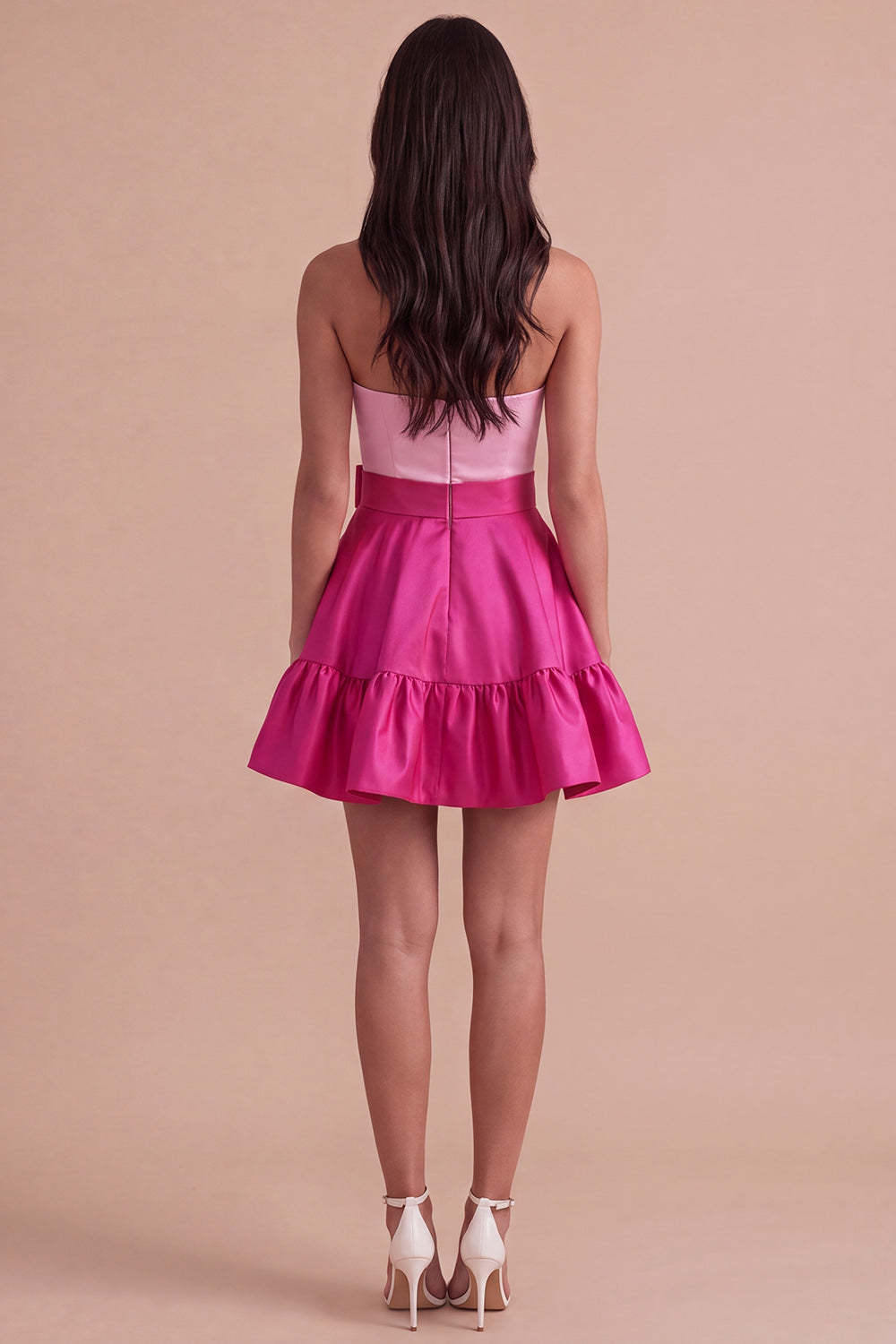 Navy Purple Satin Sweetheart Short Homecoming Dress with Bow