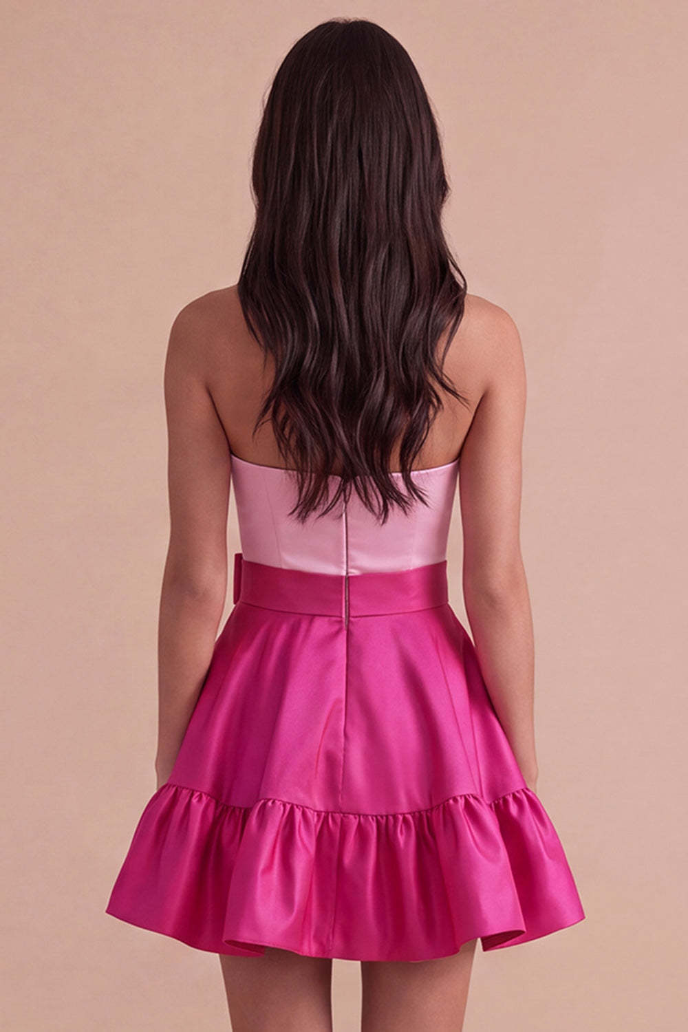 Navy Purple Satin Sweetheart Short Homecoming Dress with Bow