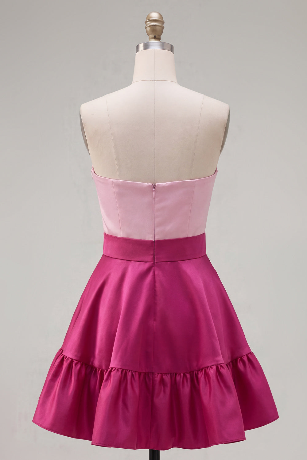 Navy Purple Satin Sweetheart Short Homecoming Dress with Bow