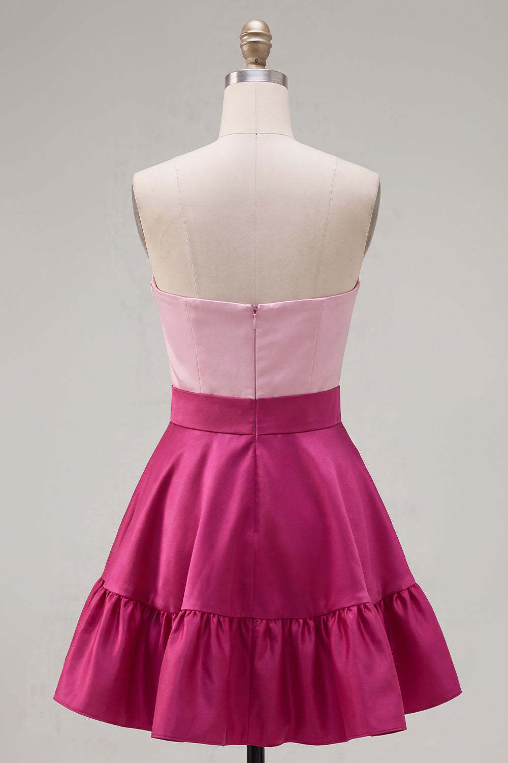 Navy Purple Satin Sweetheart Short Homecoming Dress with Bow
