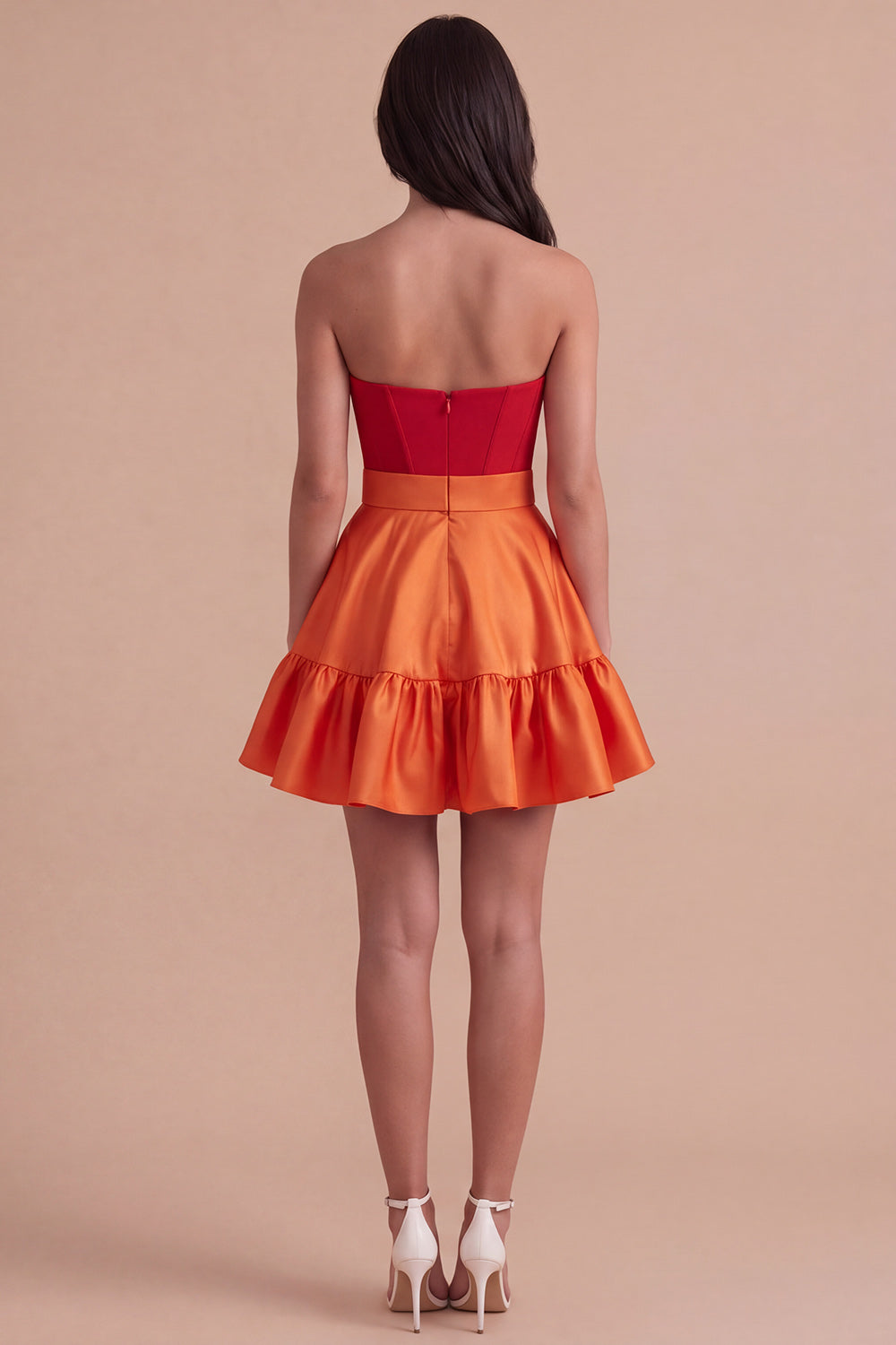 Navy Purple Satin Sweetheart Short Homecoming Dress with Bow