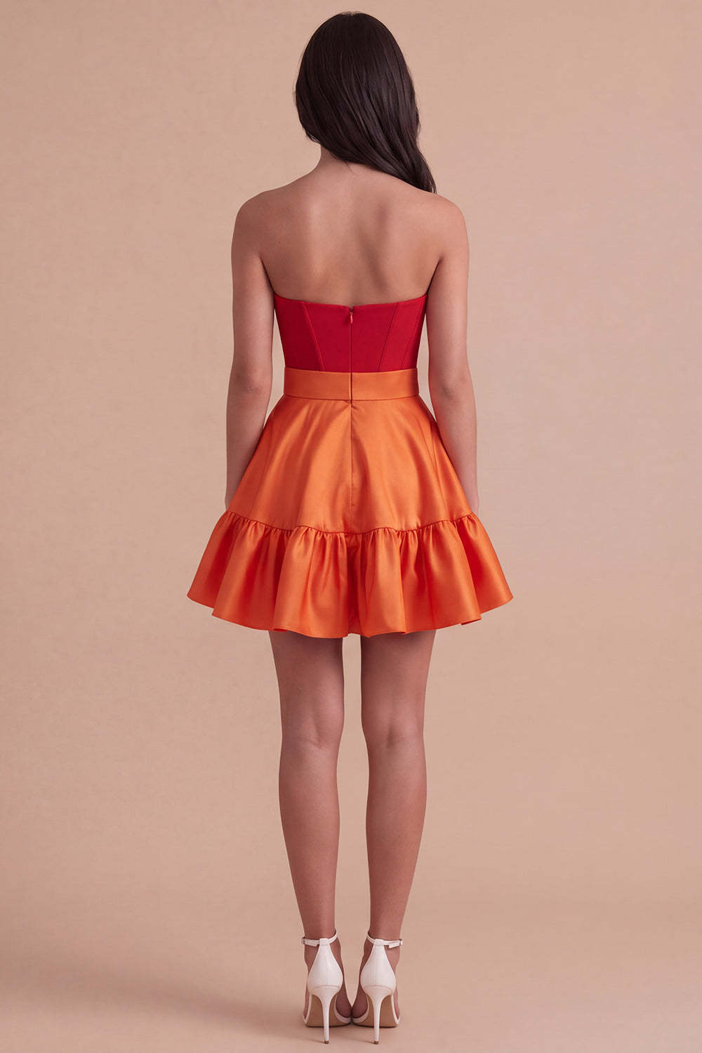 Navy Purple Satin Sweetheart Short Homecoming Dress with Bow