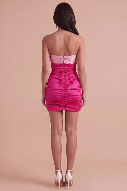 Red Orange Ruched Sweetheart Bodycon Short Homecoming Dress