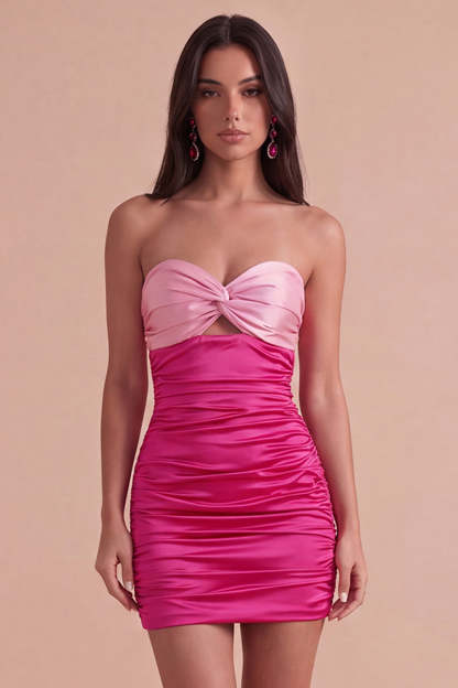 Red Orange Ruched Sweetheart Bodycon Short Homecoming Dress