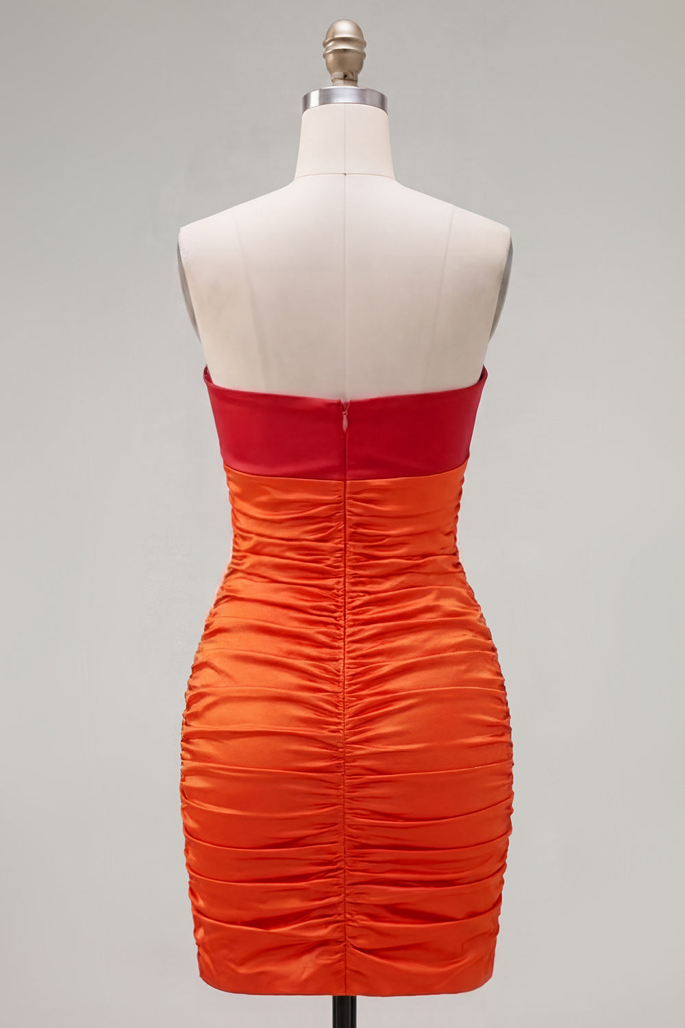 Red Orange Ruched Sweetheart Bodycon Short Homecoming Dress