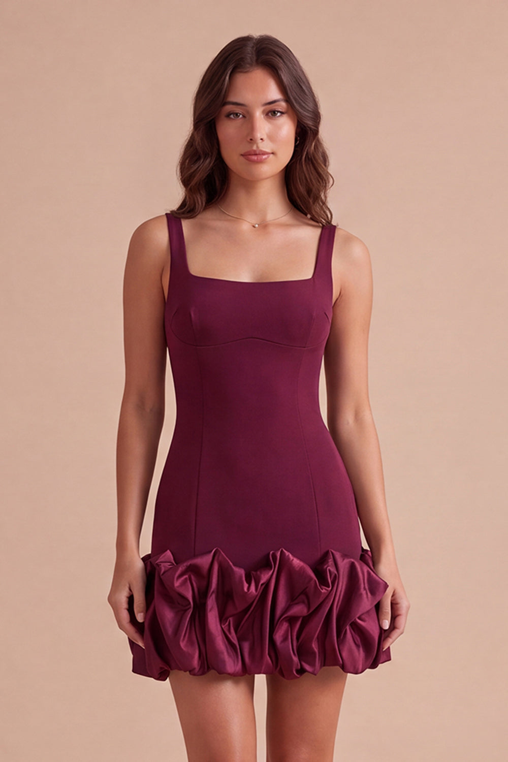 Black Bodycon Thick Straps Ruffled Short Homecoming Dress