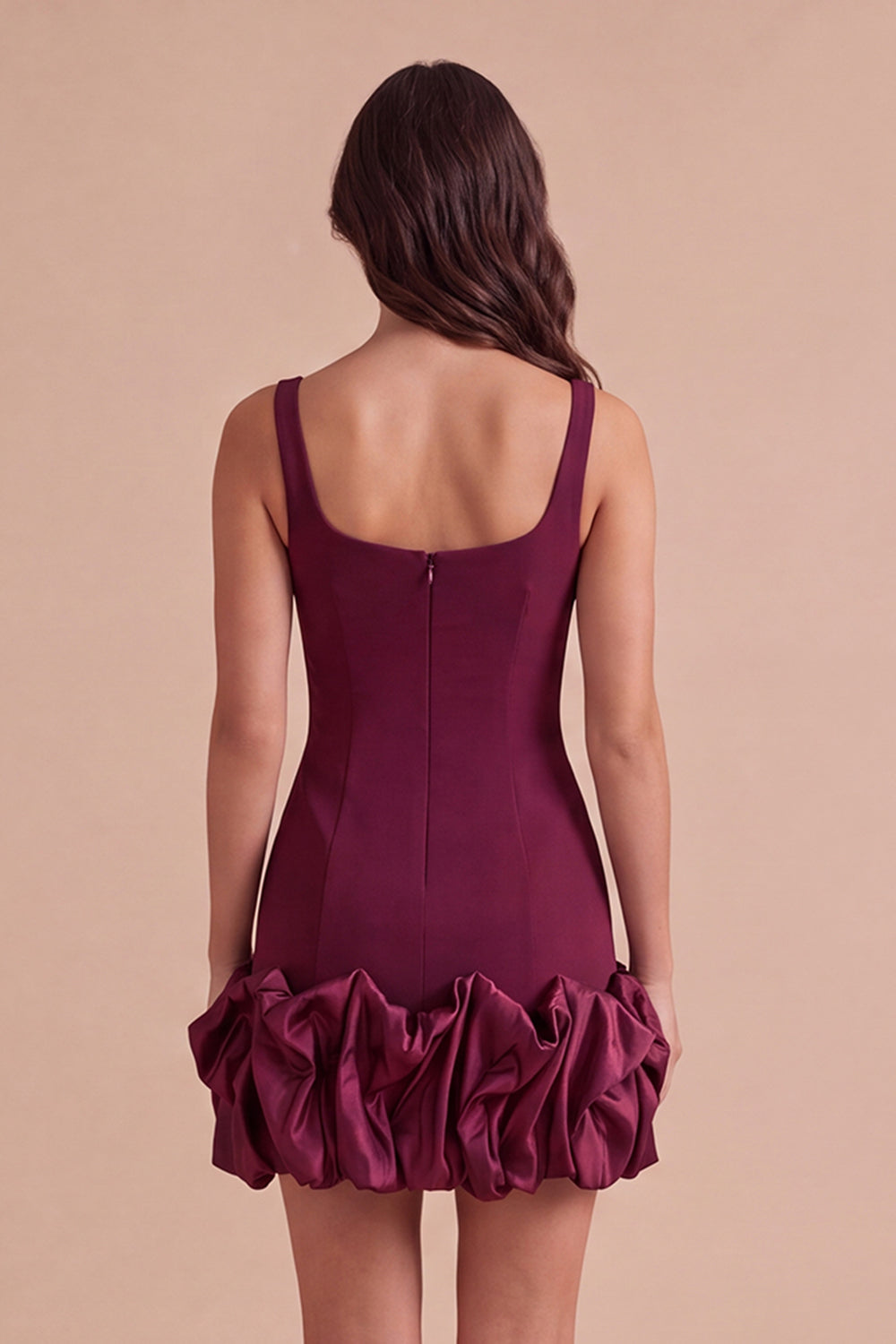 Black Bodycon Thick Straps Ruffled Short Homecoming Dress