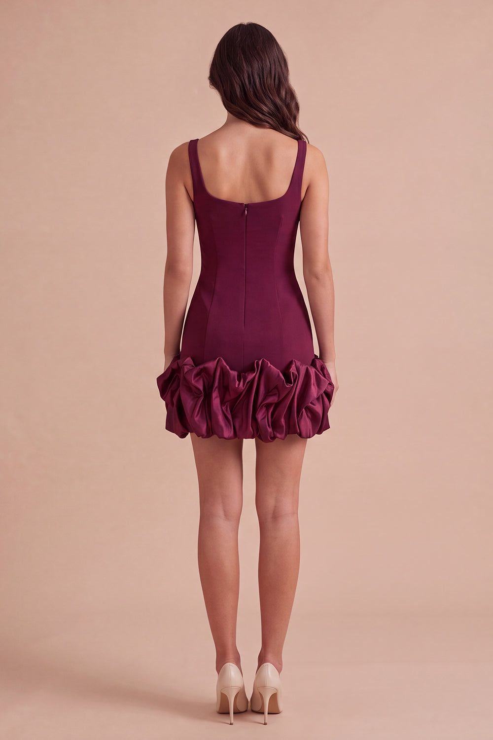 Black Bodycon Thick Straps Ruffled Short Homecoming Dress