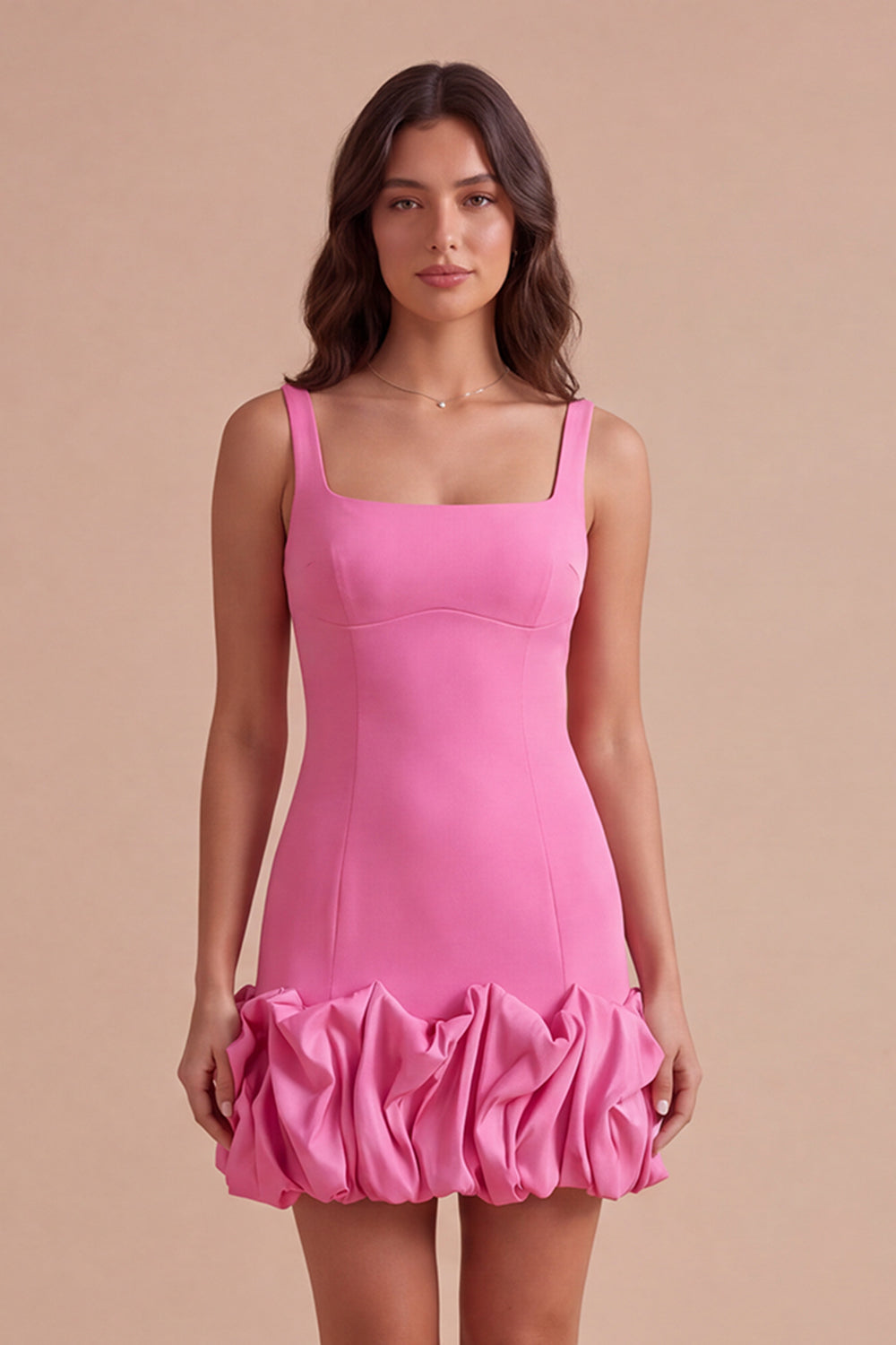 Black Bodycon Thick Straps Ruffled Short Homecoming Dress
