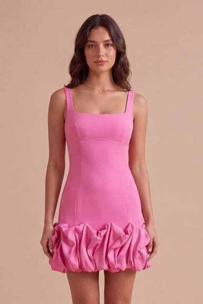 Black Bodycon Thick Straps Ruffled Short Homecoming Dress