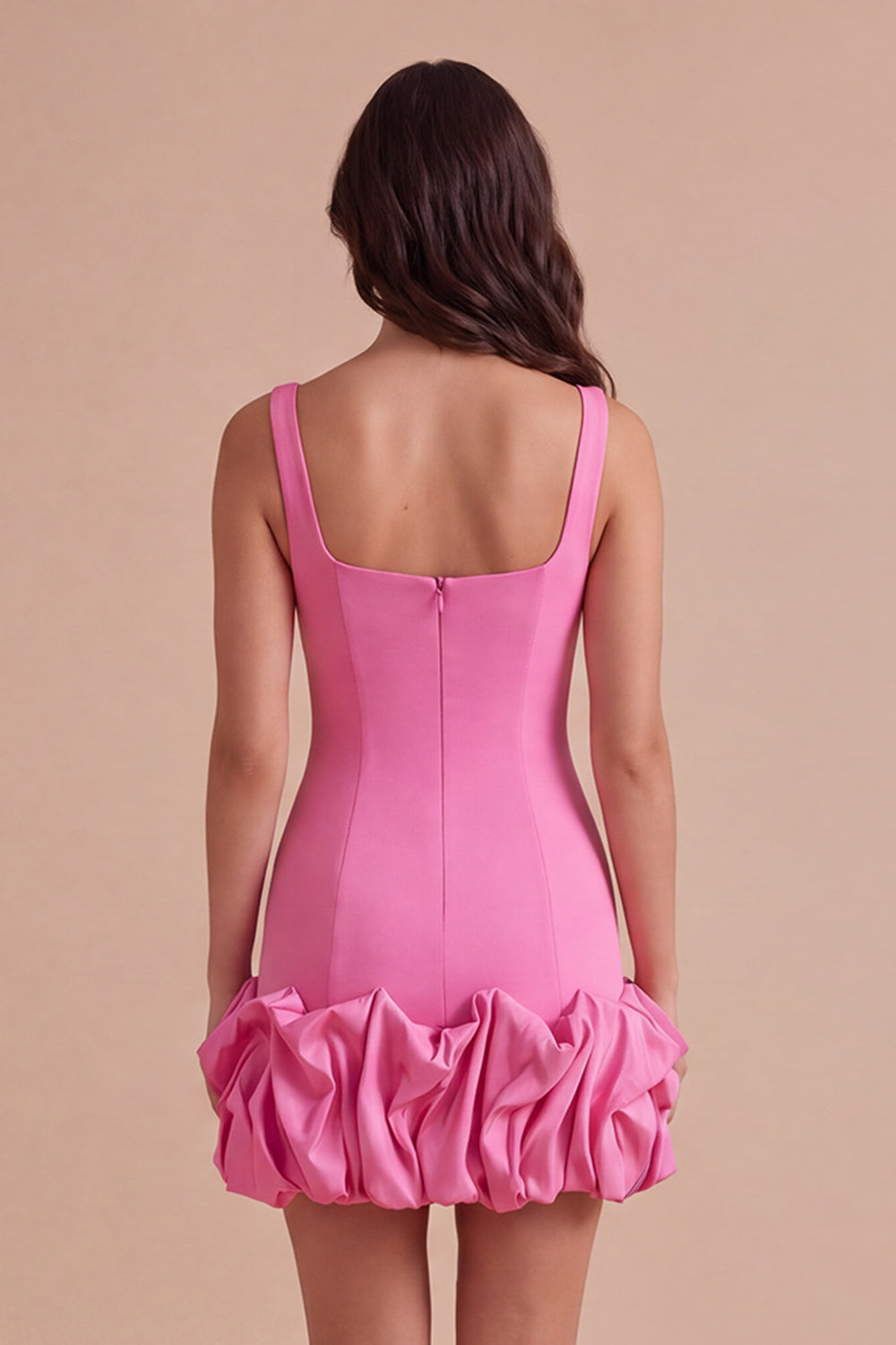 Black Bodycon Thick Straps Ruffled Short Homecoming Dress