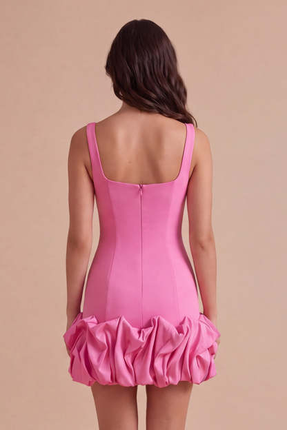 Black Bodycon Thick Straps Ruffled Short Homecoming Dress