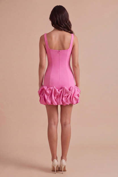 Black Bodycon Thick Straps Ruffled Short Homecoming Dress