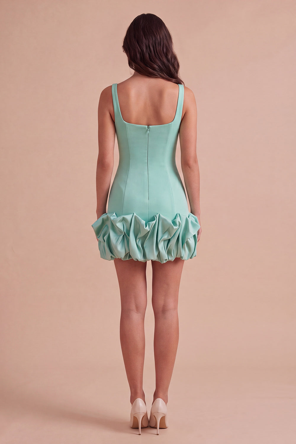 Black Bodycon Thick Straps Ruffled Short Homecoming Dress