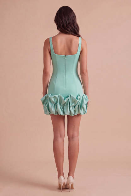 Black Bodycon Thick Straps Ruffled Short Homecoming Dress