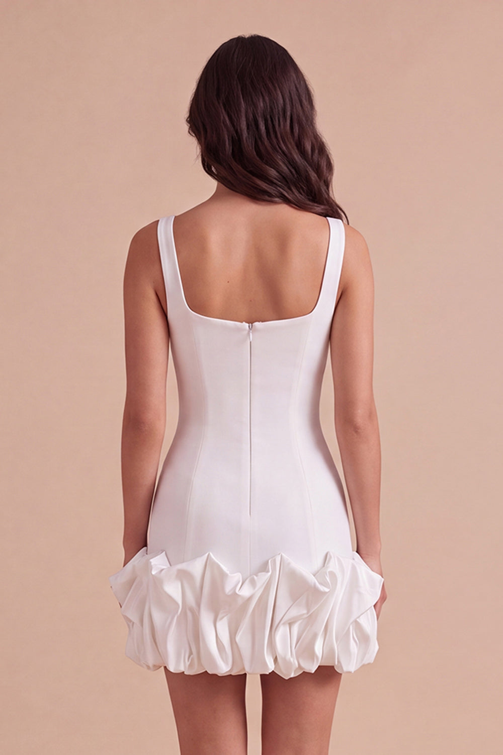 Black Bodycon Thick Straps Ruffled Short Homecoming Dress