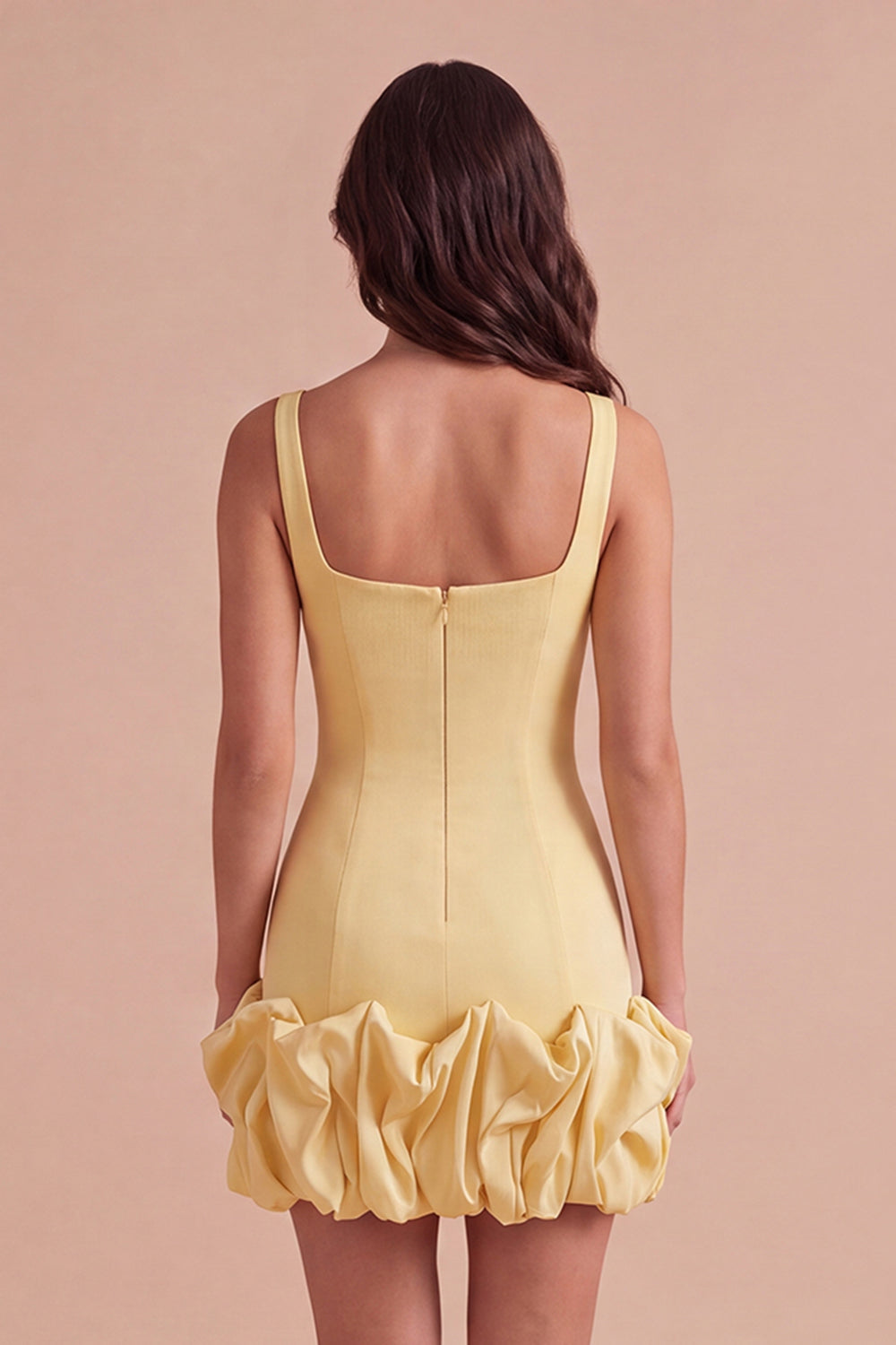 Black Bodycon Thick Straps Ruffled Short Homecoming Dress