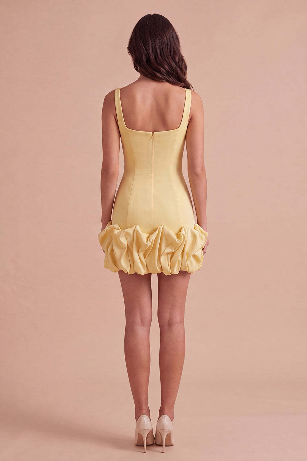 Black Bodycon Thick Straps Ruffled Short Homecoming Dress