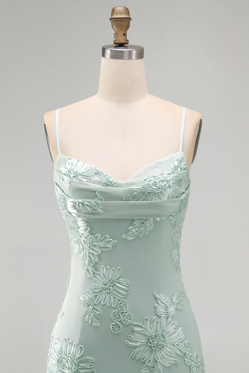 Blue Floral Appliqued Bodycon Ruched Short Homecoming Dress