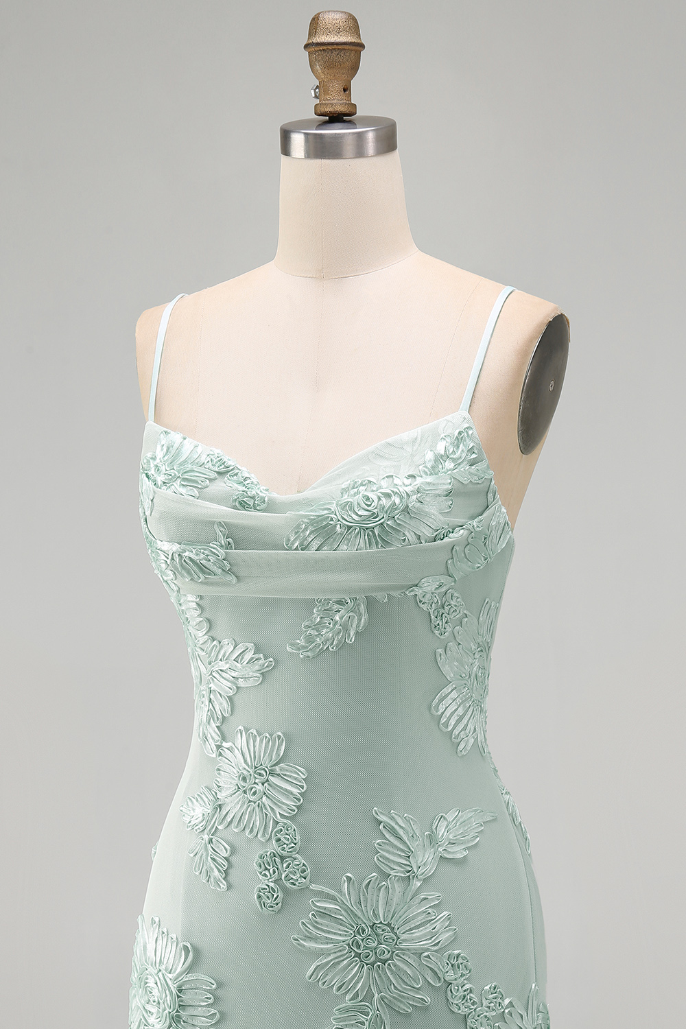 Blue Floral Appliqued Bodycon Ruched Short Homecoming Dress