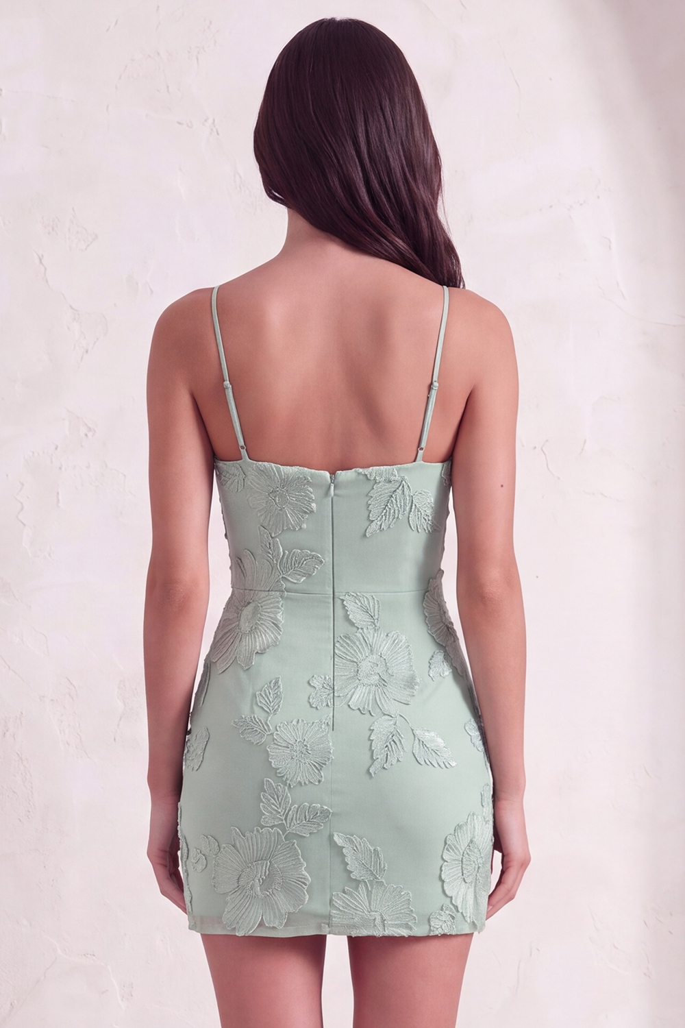 Blue Floral Appliqued Bodycon Ruched Short Homecoming Dress