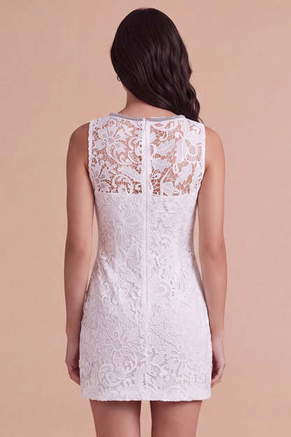 Sparkly Ivory Floral Lace Bodycon V-Neck Short Homecoming Dress
