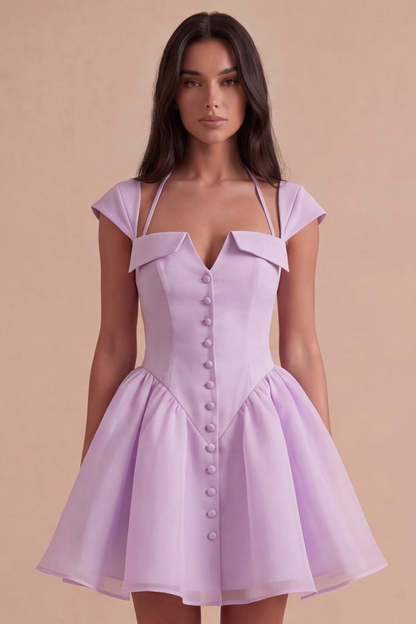 Mint Green A Line High Waist Short Homecoming Dress