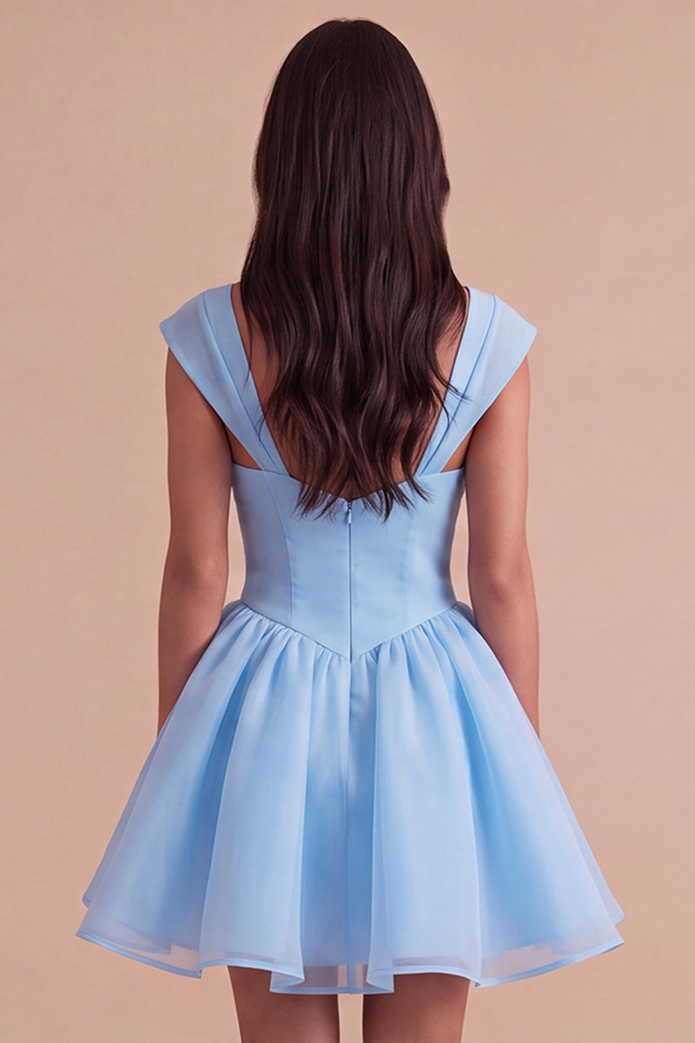 Mint Green A Line High Waist Short Homecoming Dress