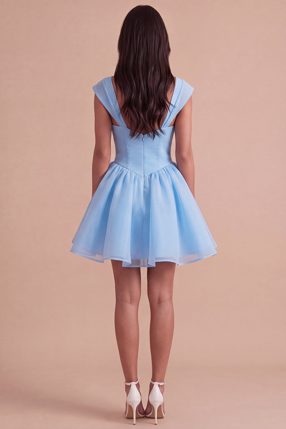 Mint Green A Line High Waist Short Homecoming Dress