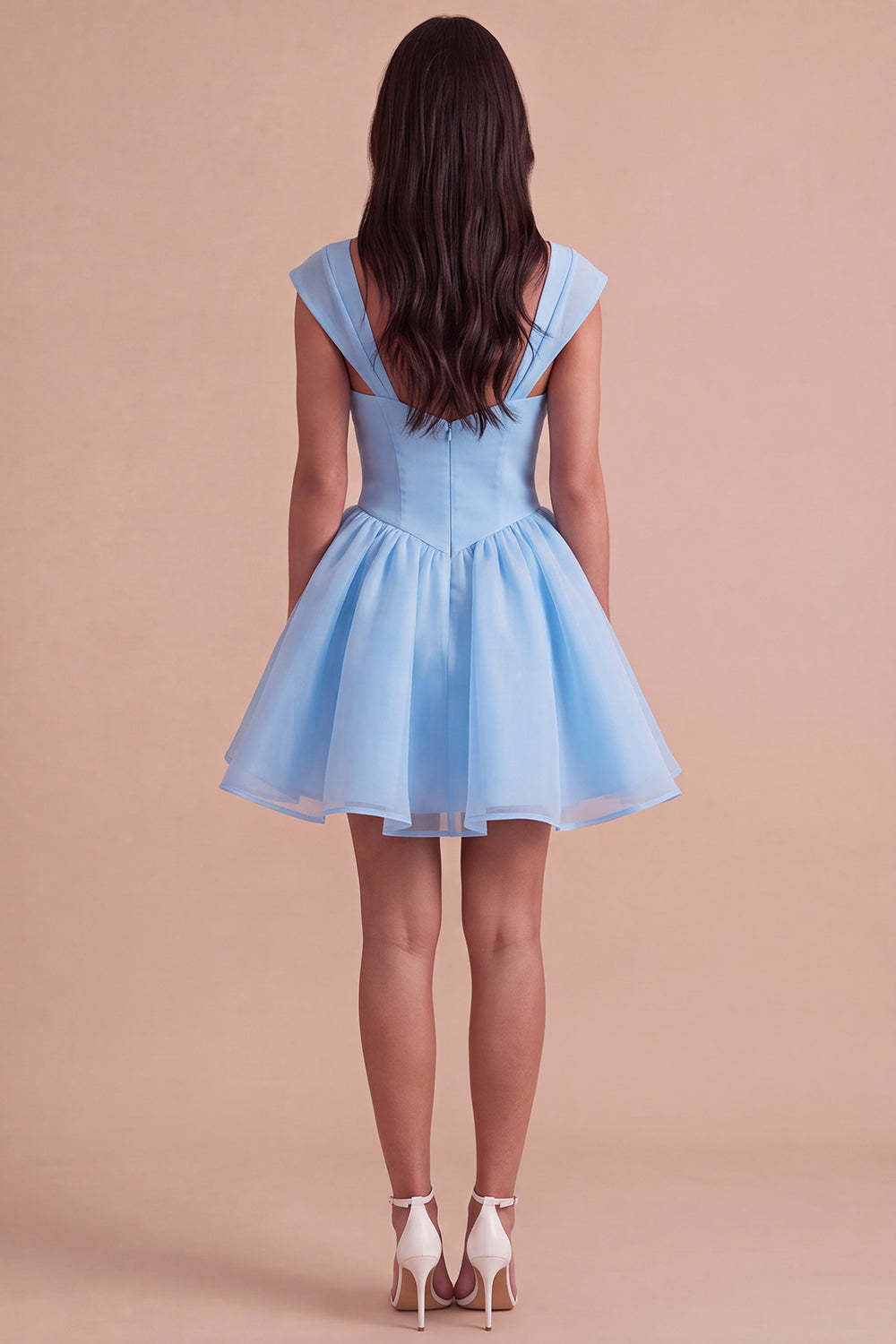 Mint Green A Line High Waist Short Homecoming Dress