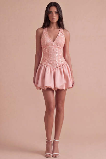 Sky Blue Sparkly Halter Neck Sequined Mini Homecoming Dress
