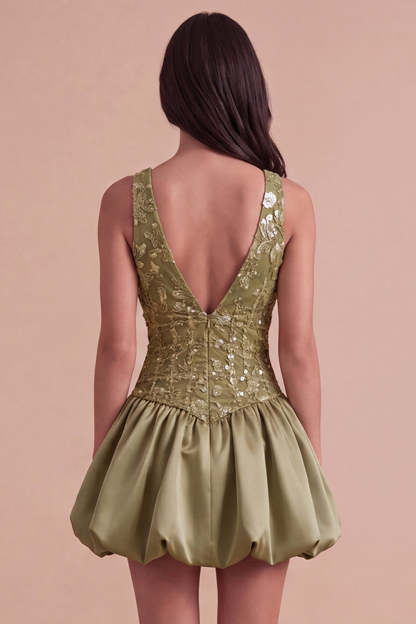 Sky Blue Sparkly Halter Neck Sequined Mini Homecoming Dress