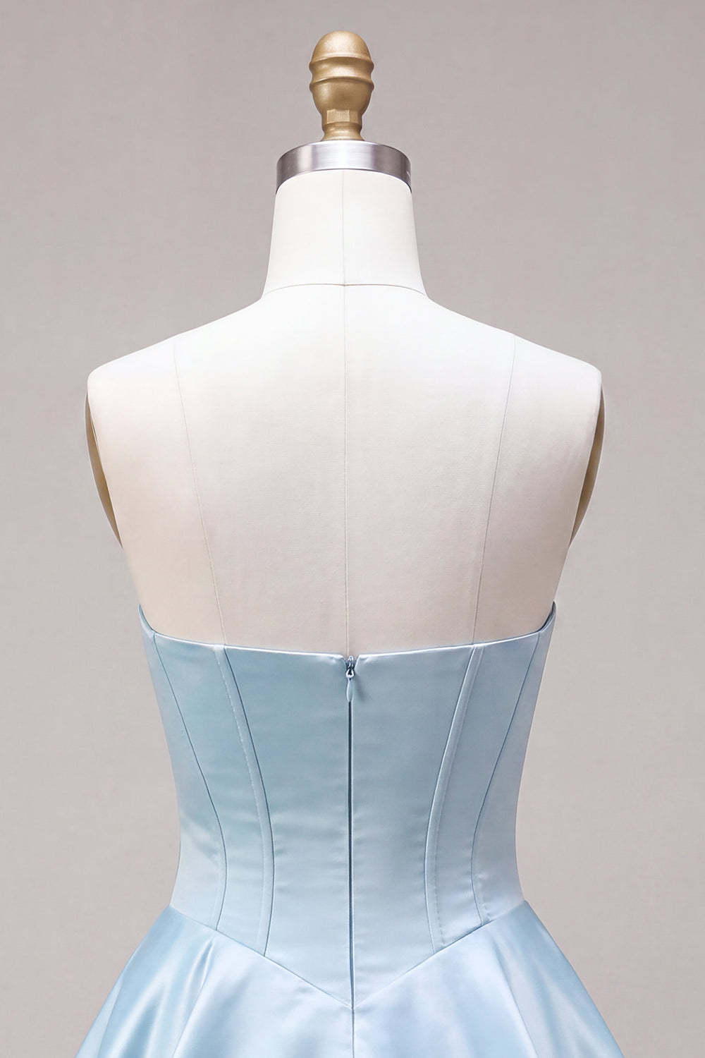 Sky Blue Satin Ruffled A-Line Short Corset Homecoming Dress