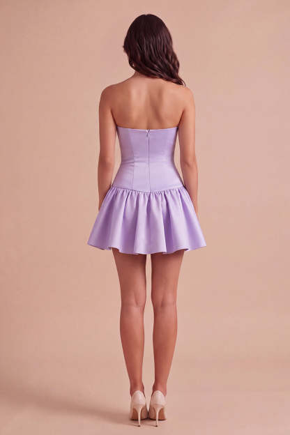Lilac Sweetheart A Line Mini Homecoming Dress with Bow