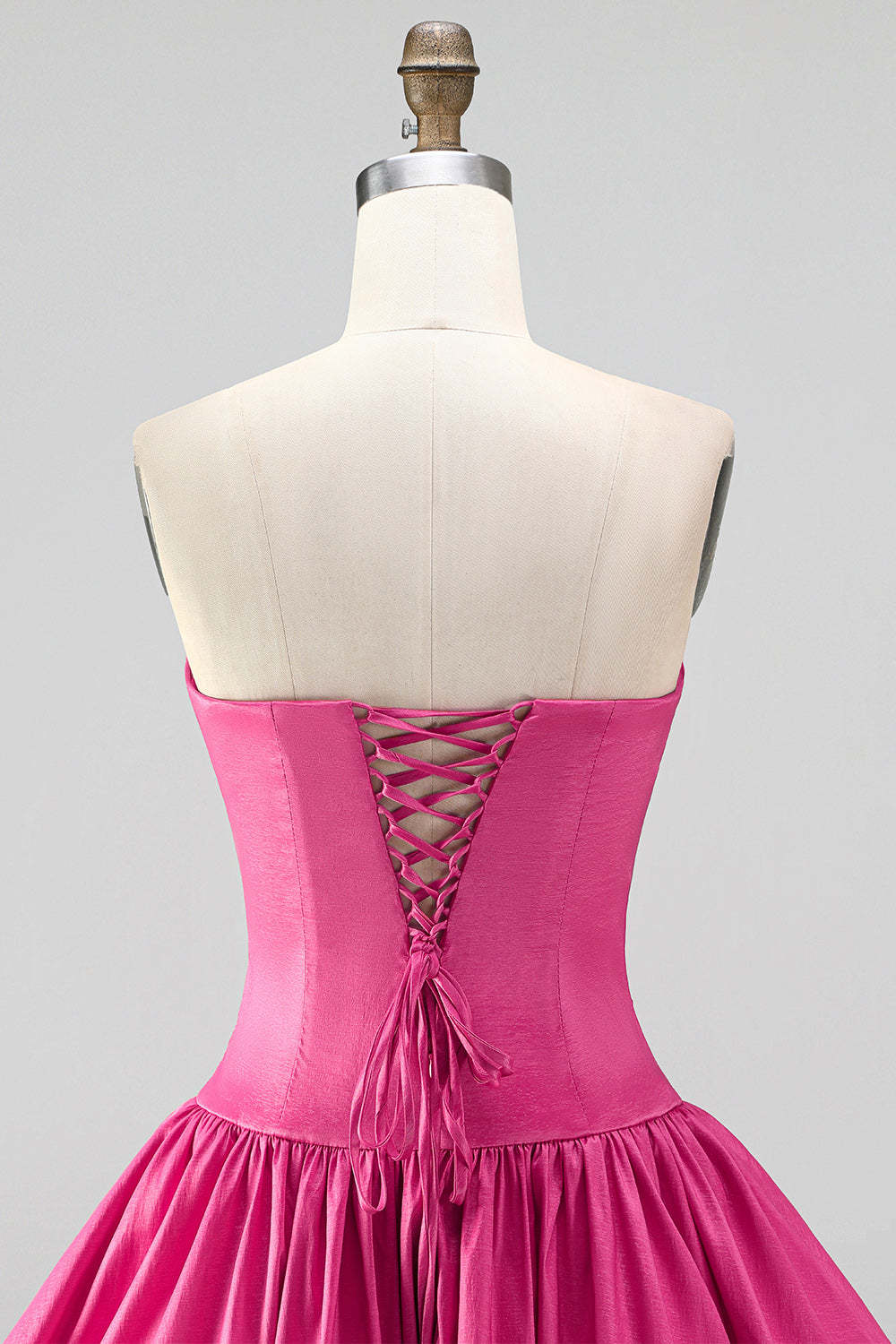 Fuchsia Strapless A-Line Ruched Short Homecoming Dress