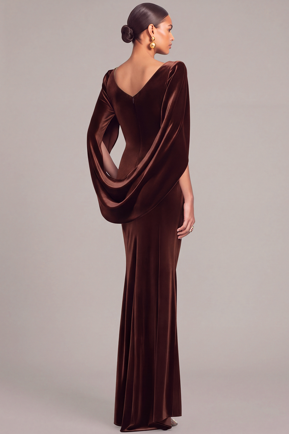 Dark Green Mermaid Cowl Neck Ruched Long Formal Dress