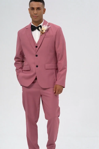 Coral Notched Lapel 3 Piece Single Breasted Men's Prom Suits