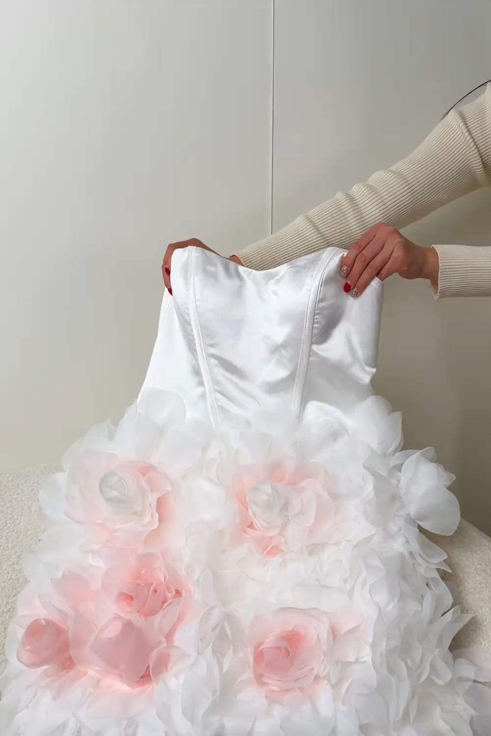 Dusty Rose Midi Bodycon Floral Mother of the Bride Dress with Sleeves