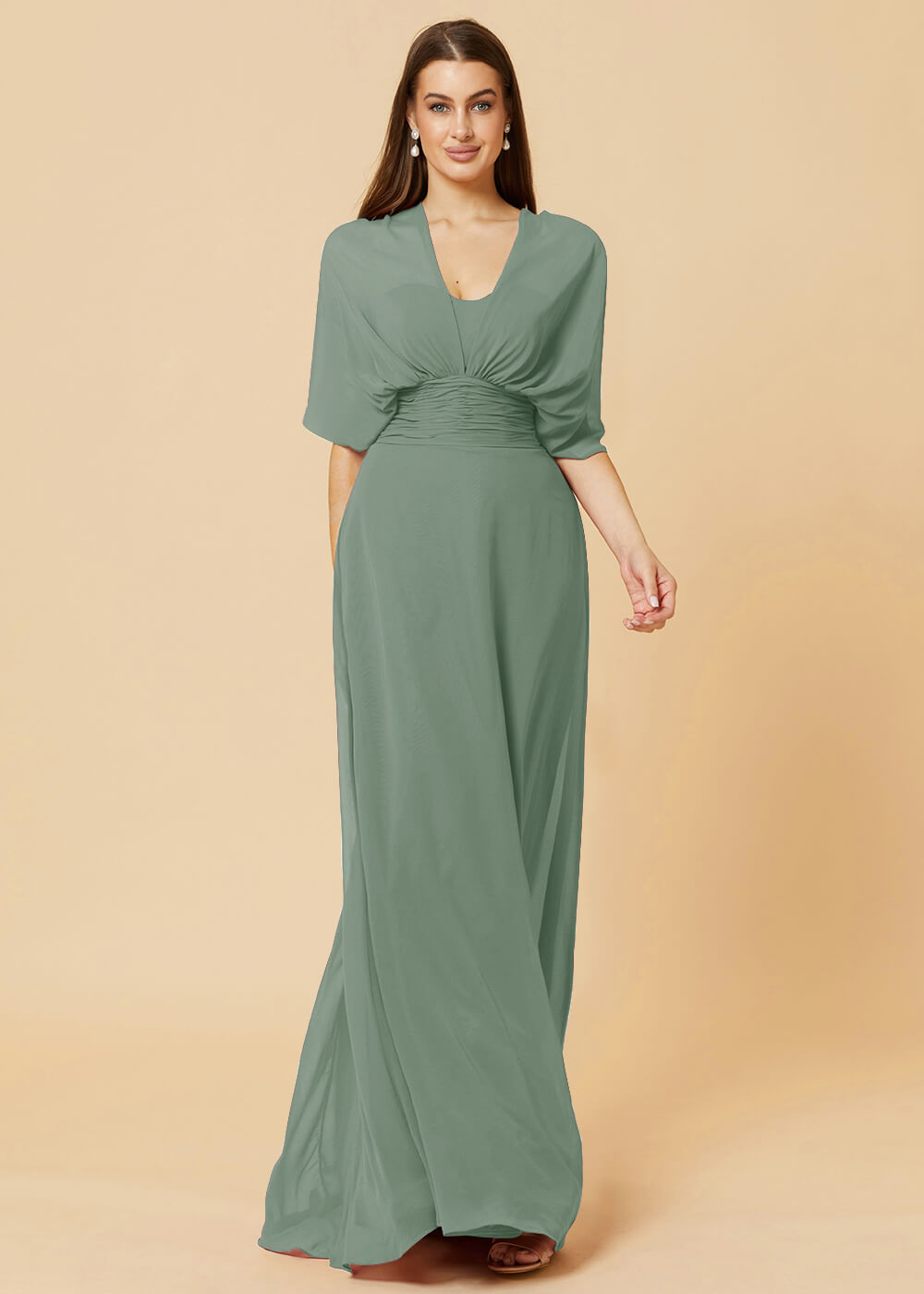Multiway Floor Length Chiffon A-line Bridesmaid Dress