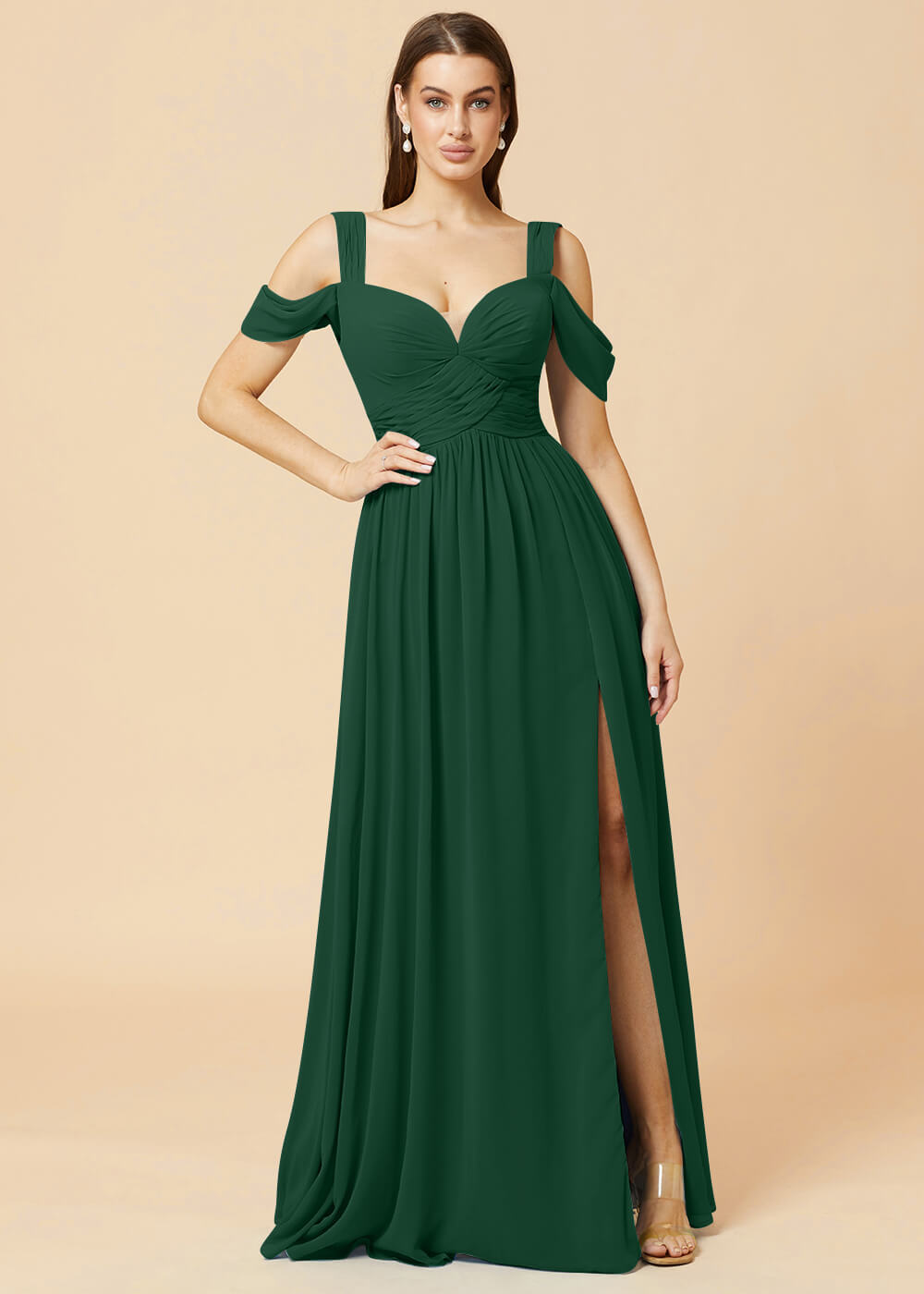 Sweetheart Neck A-line Pleated Chiffon Bridesmaid Dress