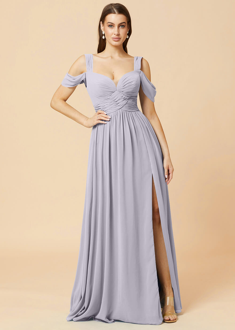 Sweetheart Neck A-line Pleated Chiffon Bridesmaid Dress