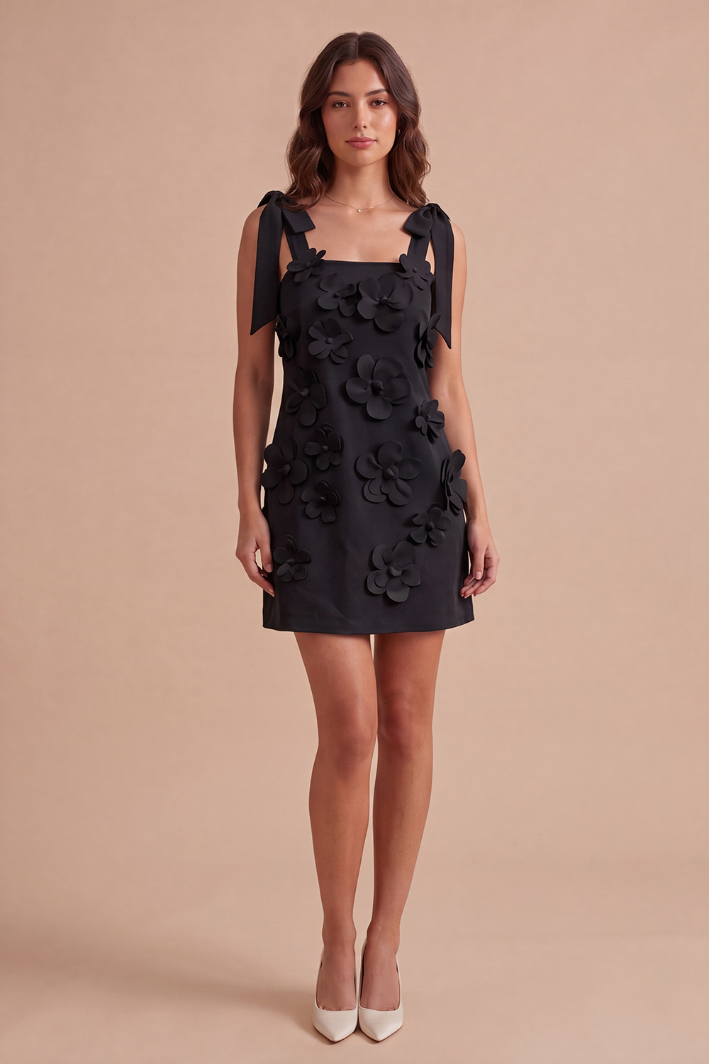 Pink Floral Bodycon Square Neck Short Homecoming Dress with Bows