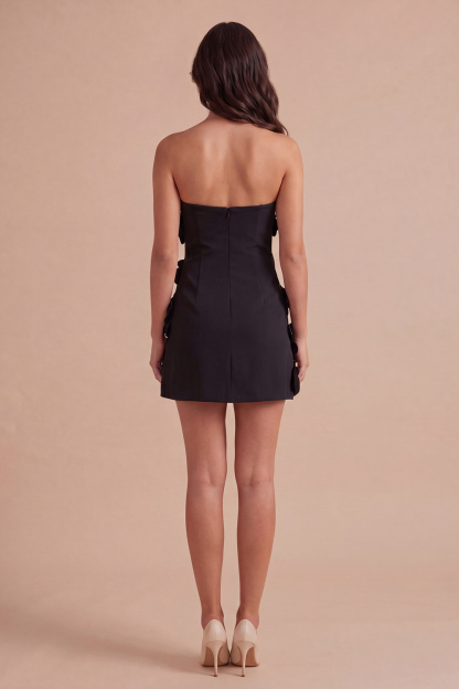 Hot Pink Floral Bodycon Strapless Short Homecoming Dress