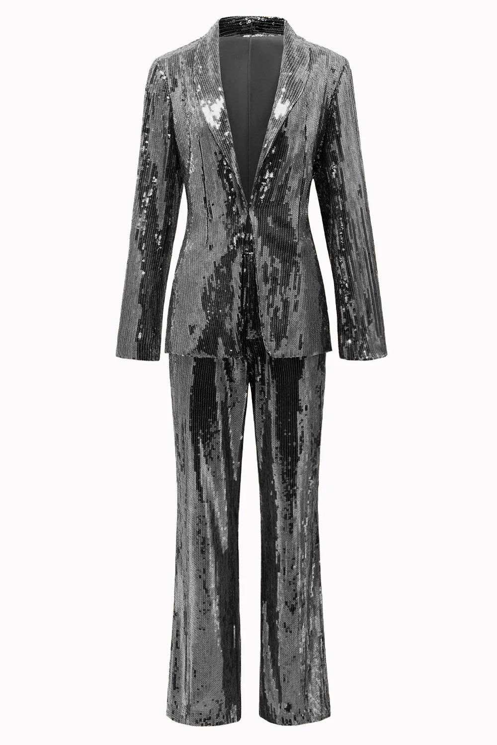 Golden Sparkly Sequined 2 Piece Women Party Suits