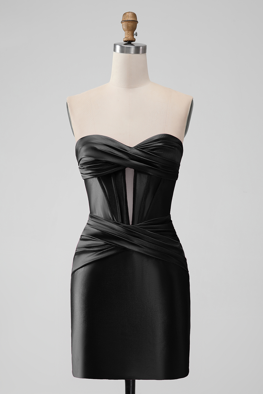 Leely Women Fuchsia Bodycon Short Homecoming Dress Sweetheart Satin Short Corset Pleated Cocktail Dress